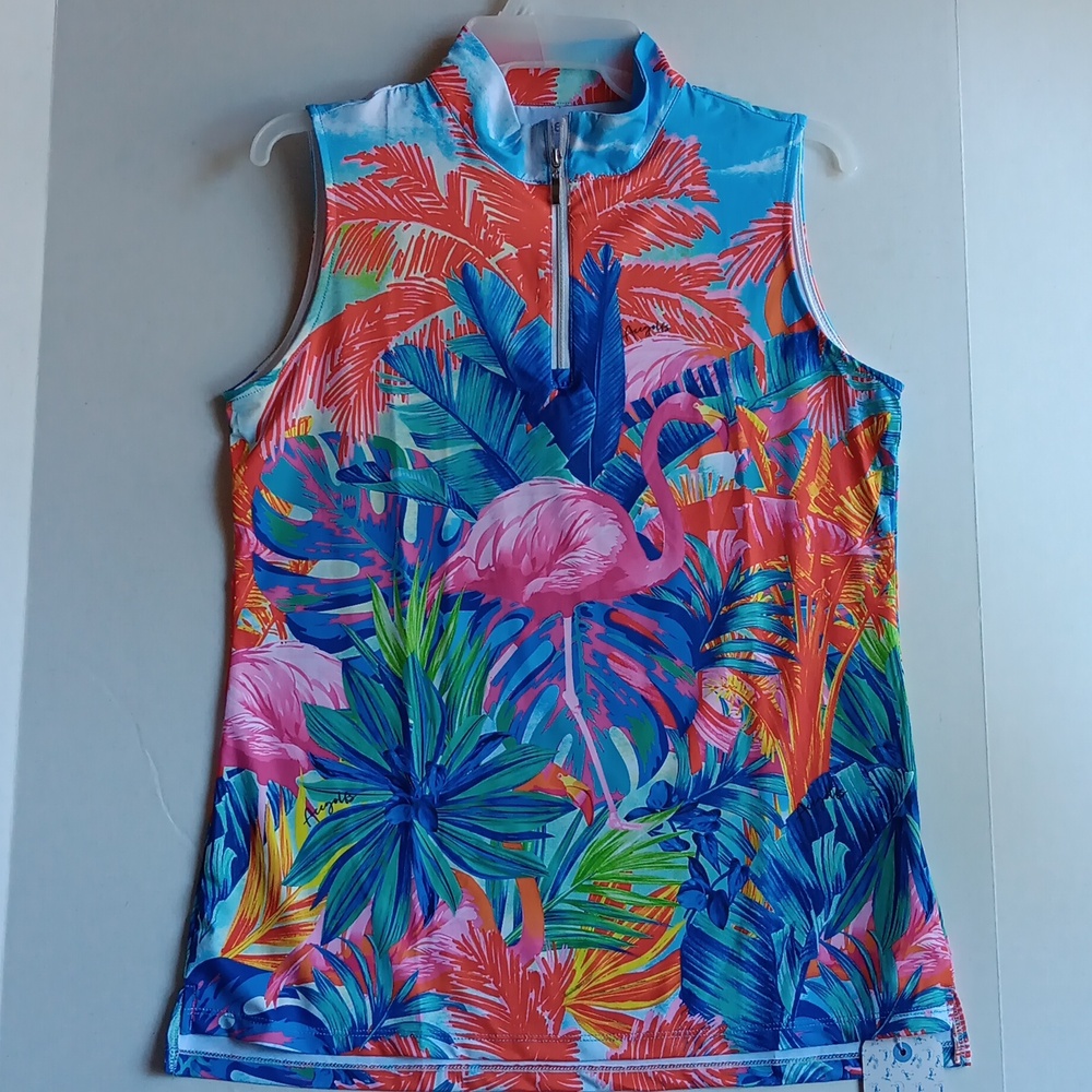 Vibrant Tropical Sleeveless Top